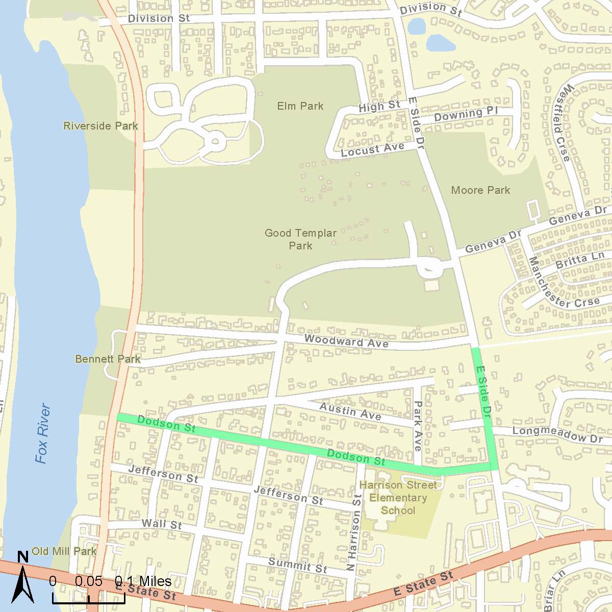 East Side Sharrows Map