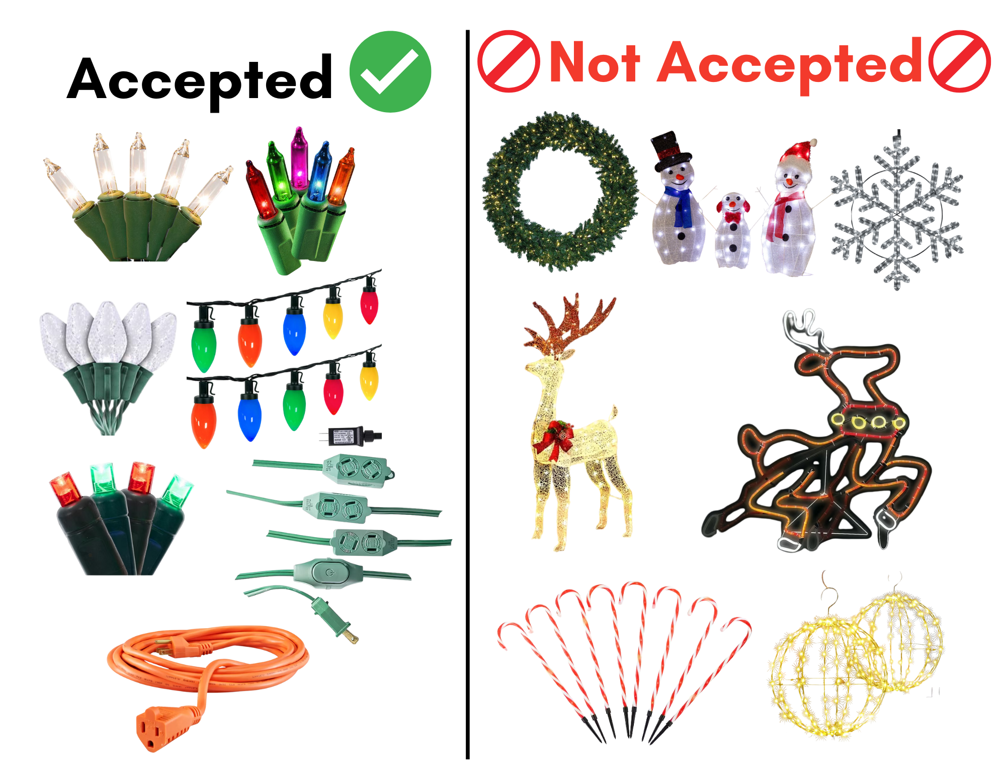 Holiday Lights Accepted and Not Accepted